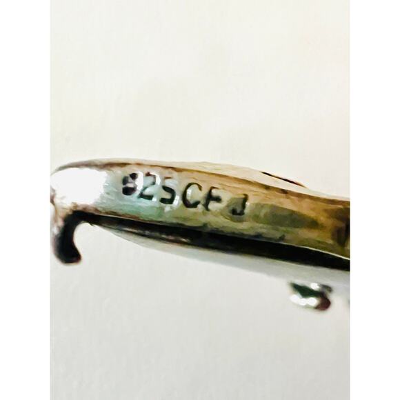 Vintage Sterling Silver Butterfly Earrings Abalone Inlay Dangle 925 CFJ Thai - Picture 8 of 10